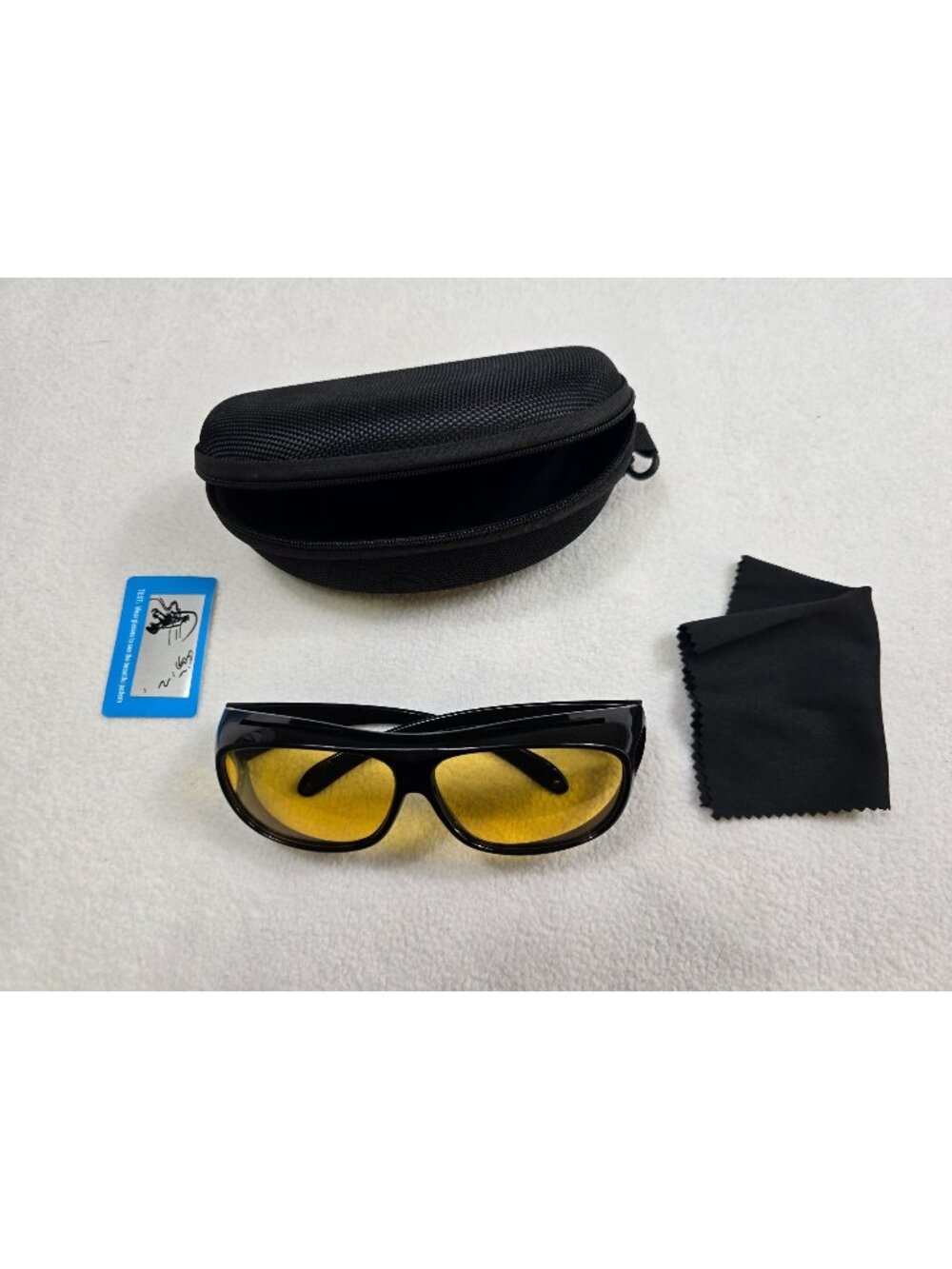 Yellow Lens Night Vision Driving Glasses With Black Hard Case